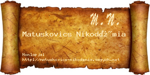 Matuskovics Nikodémia névjegykártya